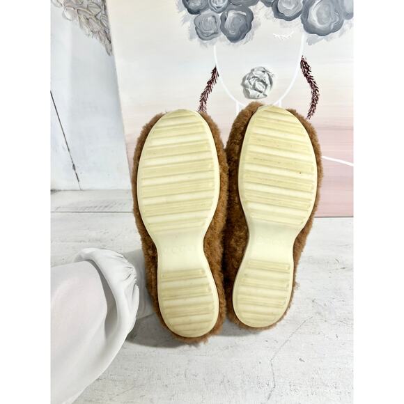 Rosetta Getty ECCO Slip-On Closed Toe Shearling Clog Slipper Toffee Women 38/7.5 - Picture 8 of 8